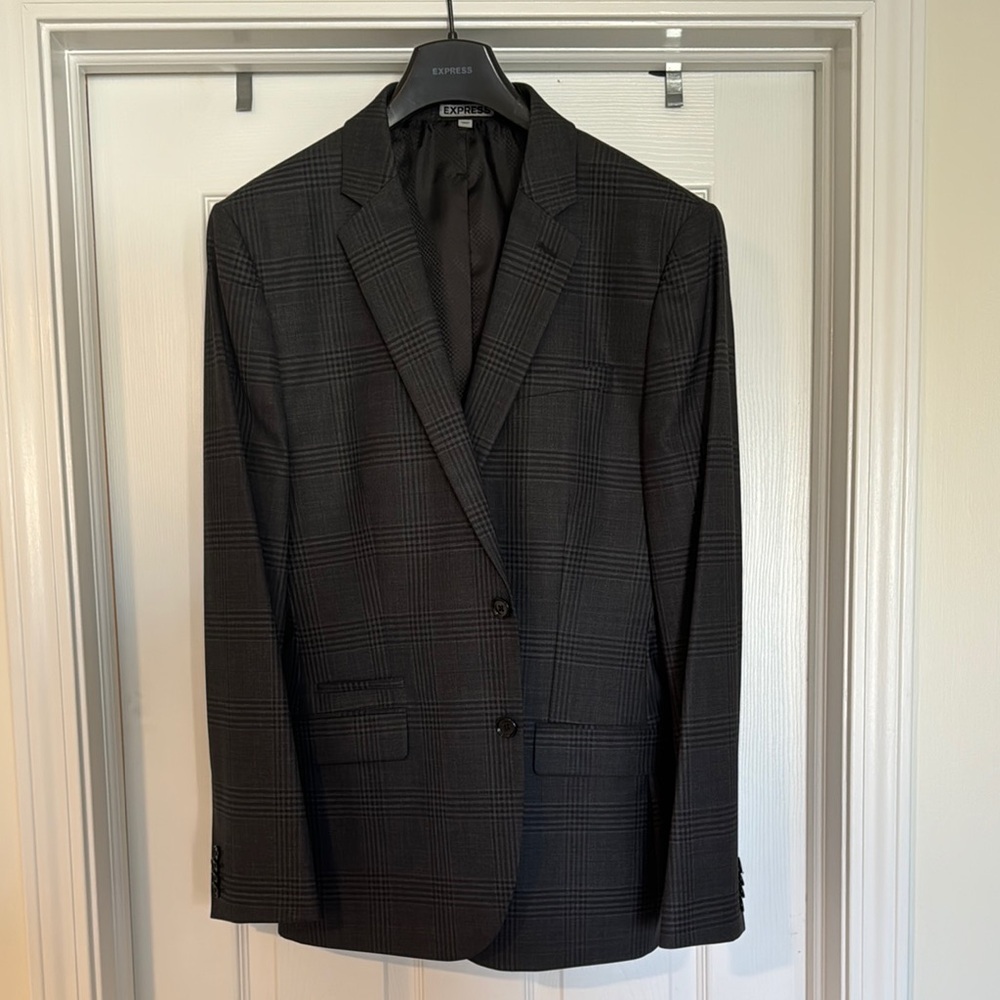 Express Black Plaid Blazer